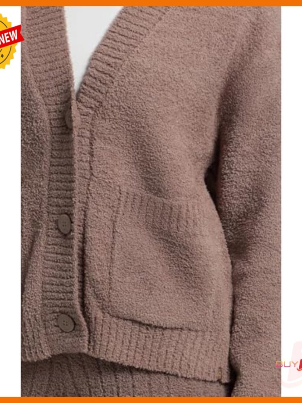 Soft Recycled Polyester Cardigan Button Front Layering Sweater - Picture 4 of 5